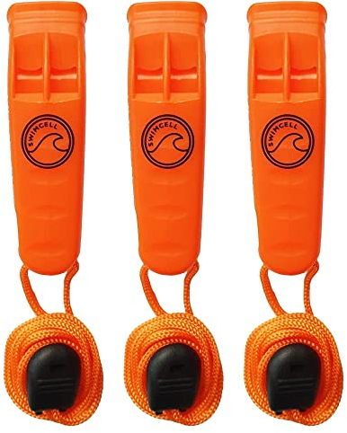 SwimCell Signalpfeife Laut Notfall - Trillerpfeife Rettungspfeife Wasser x3