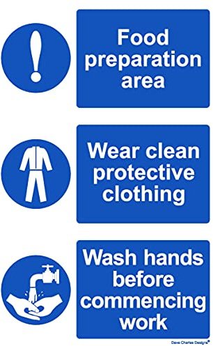 Hygiene Catering - Food Preparation Area Sign - Self Adhesive Vinyl Sticker A4 200mm x 300mm The clearest Health and safety signs
