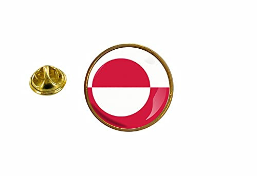 Akachafactory Anstecknadel, Motiv: Grönland-Flagge, rund