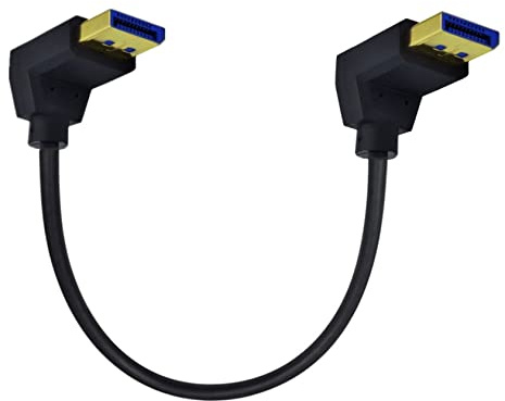 INNOV8 8K DisplayPort 1.4 Male to DisplayPort Male 90° Angled Cable (DP Male to DP Male, 8K@60Hz) - Down to Down Angle