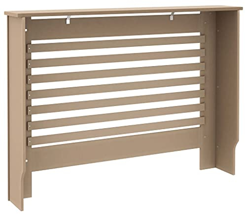 Tidyard Heizkörperverkleidung Heizkörperabdeckung 112 x 19 x 81 cm (B x T x H) Mit horizontalen Latten,Heizungsverkleidung Heizkörper Radiator Cover Abdeckung Heizkörperregler & Zubehör,MDF