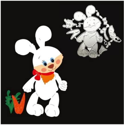 Sredwtk Niedlicher Hase Stanzschablonen Ostern Metall Prägeschablonen Stanzformen Schneiden Schablonen Cutting Dies für DIY Scrapbooking Karten Handwerk