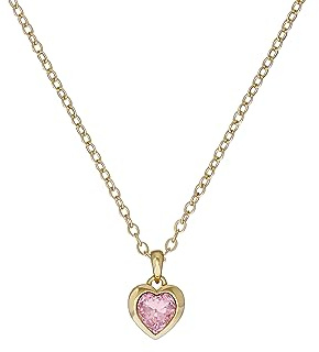Ted Baker Hannela Crystal Heart Pendant Necklace For Women (Gold/Pink Crystal)