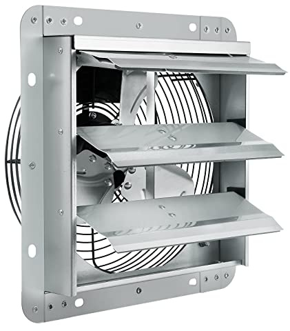 VEVOR 10'' Shutter Exhaust Fan, High-speed 820 CFM, Aluminum Wall Mount Attic Fan with AC-motor, Ventilation and Cooling for Greenhouses, Garages, Sheds, Shops, FCC