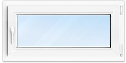 FENSTERVERSAND - Kellerfenster 100x50 Kunststofffenster Weiß - 2-fach Verglasung Klarglas - Dreh- & Kippfenster, Fenster 100x50 - DIN rechts - BxH: 1000x500 mm, 70 mm Profil