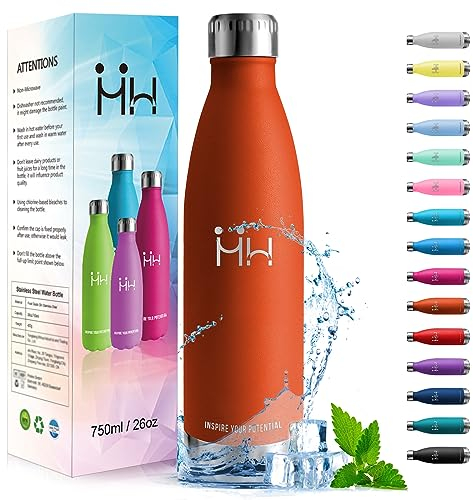HoneyHolly Trinkflasche Edelstahl - 750ml - Thermosflasche, BPA-Frei, Trinkflasche Sport - Auslaufsicher Wasserflasche,Trinkflasche Kohlensäure Geeignet, Thermoskanne für Fitness, Gym, Fahrrad