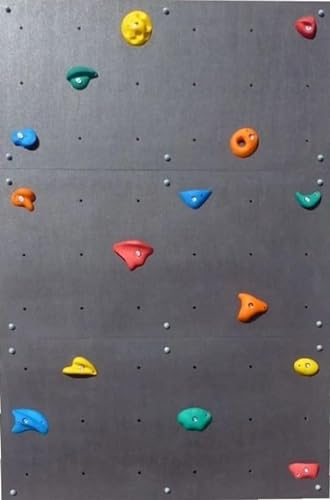 Create for you Kletterwand Outdoor Kinder + 15 Klettersteine - Schwarz Kletterwand Kinder Outdoor - Boulderwand für Garten, Holzhaus, Spielplatz, Wasserfest 180x120 cm