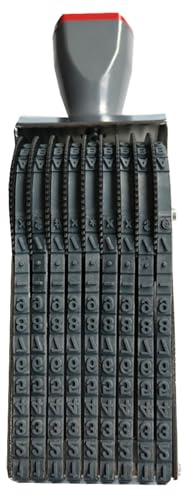 ZHEHUA 9-Digit Adjustable Roller Stamp - Customizable Alphabet, Numbers & Symbols for Date, Packaging, Office (46x4.5mm Imprint)
