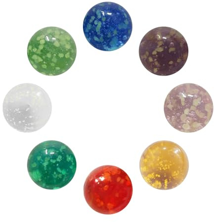 Rumyve 8pcs Glass Luminous Marbles, Colorful Speckled Marble Balls for Games, DIY Projects or Home Decor
