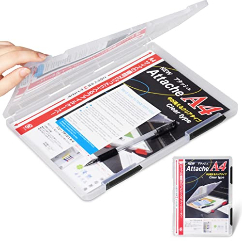 Elezeal A4-Papierhalter, tragbare Aktenbox, transparenter Kunststoff, Dokumentenmappe, wasserdicht, staubdicht, PP, Aufbewahrungsordner, Zeitschriftenablage, Organizer, Büro-/Schulbedarf