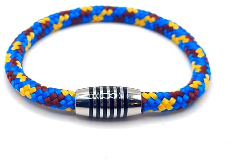 Armband Swiss Guard aus farbintensiven Paracord-Segeltau mit schwarz emailliertem Edelstahlmagnetverschluss.