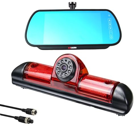 Auto Dritte Dach Top Mount Bremsleuchte Kamera Bremslicht Rückfahrkamera für Citroen Jumper/FIAT DUCATO X250 / Peugeot Boxer +7.0 Zoll Monitor TFT Bildschirm LKW KFZ LCD Display E-Mark