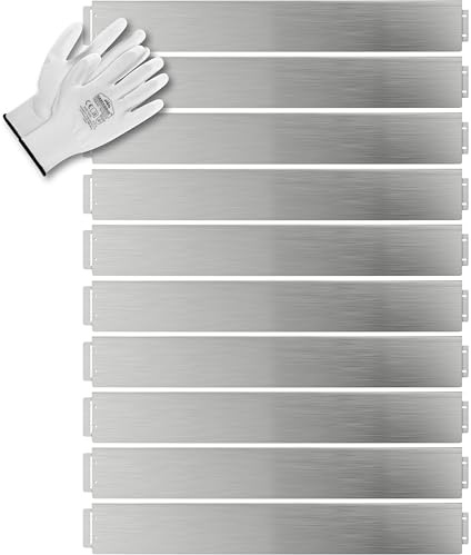GARDEBRUK® Bordure de Jardin métal 20m 100x14cm galvanisé Gants Bordure Parterre Plate-Bande délimitation Herbe Gazon métallique Argent