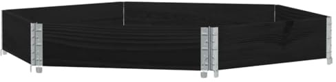 vidaXL Pallkrage sexhörning svart 160x160 cm massiv furu