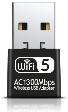 ZHITING Chiavetta USB WLAN 1300 Mbps Dual Band 2.4 GHz/5.8 GHz Adattatore WLAN per Desktop/Laptop Windows 11/10/8.1/7/Vista Mac OS 10.9-10.15