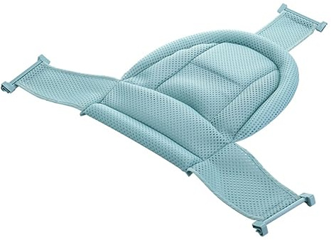 Babybadewannen Netz Badekissen mit 4 Knöpfen, Verstellbar Grün | Atmungsaktive Oberfläche, Rutschfestes Design, Pp und Mesh Baumwolle, für Zuhause und Badewanne