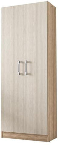 Armoire 2 Portes Chêne et Erable Multifonctions L 61 H 160.6 P 31.8 cm