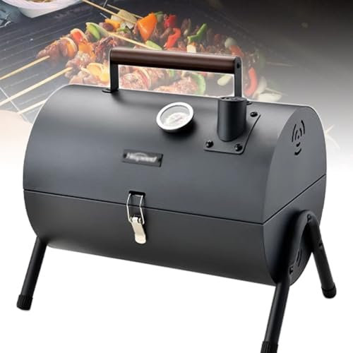 Barbecue Portable 3 En 1, Barbecue D'extérieur, Four À Barbecue Avec Thermomètre, Gril De Cuisson En Acier Inoxydable Avec Grand Espace Barbecue, Avec Couvercle, Fumoir De Barbecue Pour La Maison