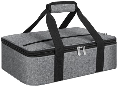 MIAOJIE Cacerola aislada, portadora portátil para alimentos calientes o fríos, bolsa térmica o enfriadora, bolsa de almuerzo de lasaña para fiestas de comida, se adapta a platos de hornear de 9 x 13