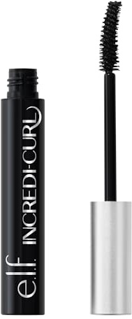 e.l.f. Incredi-Curl Mascara, mascara volumizzante a lunga tenuta per ciglia ultra sollevate e incurvate, formula anti sbavature, prodotto vegano e non testato sugli animali, Pitch Black