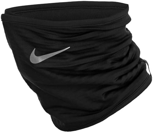Nike Therma-Fit Sphere Neckwarmer 5.0 Schlauchschal Halswärmer Winter Running Outdoor Training Sport Schal warm, Black/Silver, One Size