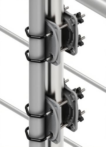 Menz Sonnenschirmhalter Balkongeländer 2.0, 2er Set, Anthrazit | Schirmhalterung Balkongeländer als kompakter Sonnenschirmständer Balkon, flexibel montierbare Sonnenschirm Halterung Balkon