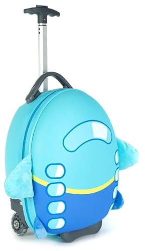 Boppi Tiny Trekker – Kinder Trolley 17L | Handgepäck für Jungen und Mädchen – Einhorn-Design, Blau, Hartschale mit Teleskopgriff und Rollen, 30 x 20 x 40 cm