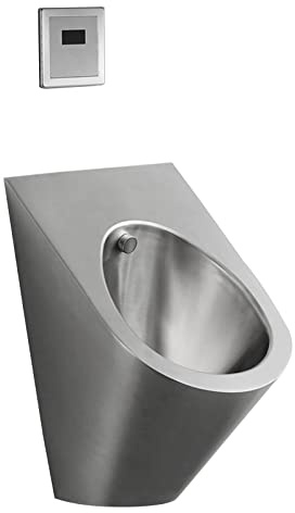 CCKUYT Urinarios de Acero Inoxidable, urinarios de Pared para Hombres, inodoros públicos con Descarga Vertical y válvula de Sensor para una Descarga eficiente.