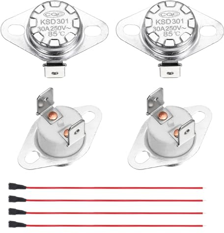QUARKZMAN 2 Stück Thermoschalter 85°C NC Temperaturschalter 250V 30A KSD301 Bimetall Keramik Thermostat Thermoschutz für Mikrowellen Herd Kaffeemaschine