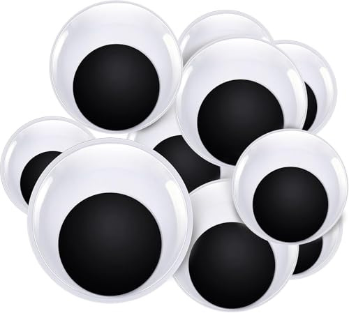 lcyen 30 paia (60 pezzi) di occhi oscillanti autoadesivi, set completo con scatola di immagazzinaggio, occhi per bricolage, decorazioni e progetti, occhi mobili con effetto oscillante