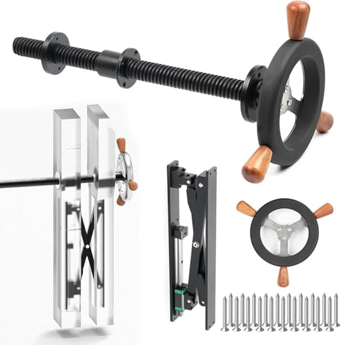 Woodworking Table Leg Clamp, Workbench Clamp with Handwheel, Includes Stainless Steel Screws for Securely Clamping Workbenches and Tables