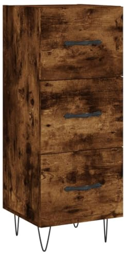 PUGYNBK Credenza per affumicatura, 34,5 x 34 x 90 cm, in legno con 3 cassetti e gambe in metallo, moderno mobile con piano superiore stabile per la decorazione