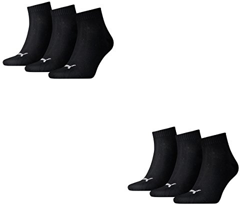 Puma Herren Quarters 6er Pack Sportsocken, Schwarz, 47-49