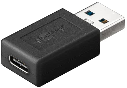 goobay 45400 Adaptateur USB C vers USB 3.0/Transmission de données SuperSpeed jusqu'à 5 Gbit/s/USB-C femelle vers USB 3.0 mâle (type A) Noir
