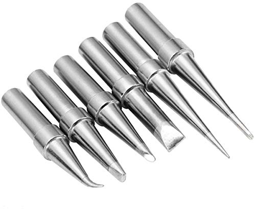 SolderFun ET Soldering Tips for Weller WES51，WESD51，WE1010NA，WCC100，PES51，EC1201A，EC2000.（6 Pcs Set ETB ETD ETK ETS ETBB ETBR02）