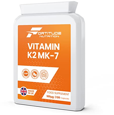 Vitamin K2 MK7 100mcg 120 Capsules | High Strength Vitamin K2 Menaquinone-7 from Japanese Natto | Vegan K2 Vitamin Supplement Supports Bone, Cardiovascular and Tooth Health