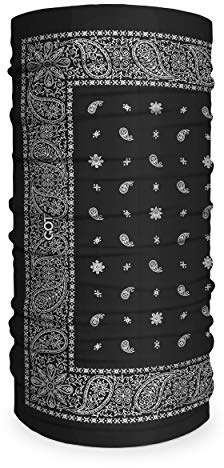 GOT Sports Tube Bandana - Neck Gaiter for Women & Men, Face Mask, Neck Wrap, Head Scarf, Curly Hair Sleep Protection - Breathable, Lightweight Microfiber (Black Paisley)