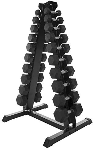 Kurzhantel-Ständer-Set mit 10 Paar Hex Hanteln, 1-10 kg, LxBxH 74x62x128 cm