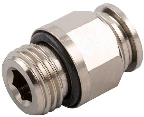 RS PRO Steckfitting, Gewinde-zu-Rohr, Messing vernickelt, 20bar, Packung a 10 Stück