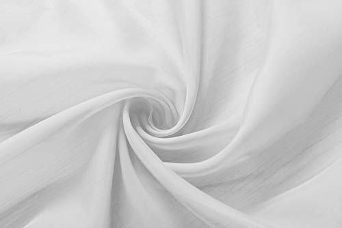 Stoff Voile 10 Meter 300cm Stoffbreite Bleiband Weiß Transparent Durchsichtig Gewebe Polyester DIY Selbermachen, 61050-10