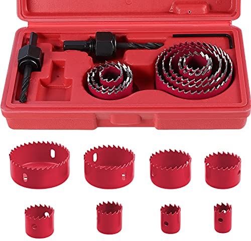 SHEENO 11 Pezzi Sega a Tazza,19-64 mm Fresa a Tazza,in Acciaio al Carbonio per Trapano, per Legno, Cartongesso