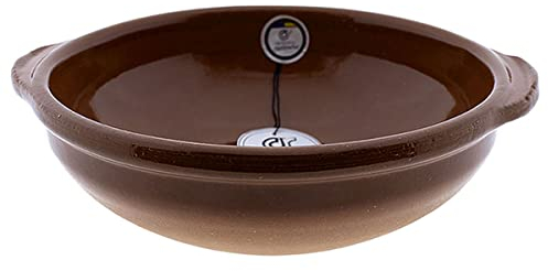 CERÁMICA RAMBLEÑA | Padella Wok Argilla Refrattaria | Piatto Forno | Padella Amazon Tradizionale | Wok Cucina a Fuoco Diretto | Fatto in Spagna 26x24x4.5 cm