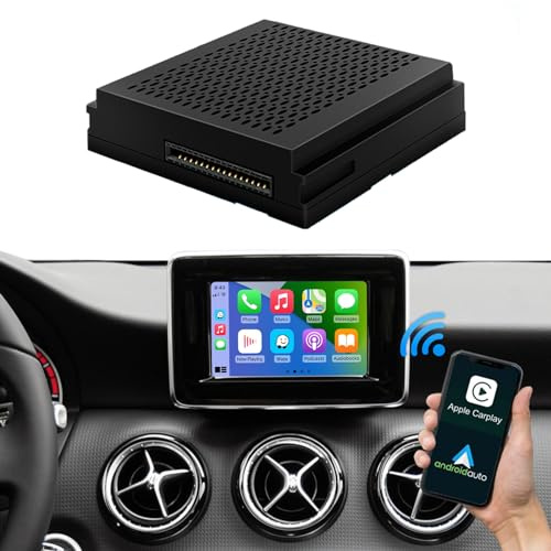 Road Top Wireless Carplay/Android Auto Adapter für Mercedes Benz C/E/CLA/GLA/GLK/CLS/ML/GL/GLK/SLK 2012-2015 Jahr mit NTG4.5, für Apple Carplay/Bluetooth/Mirror Link/Siri Voice/DVR and Camera