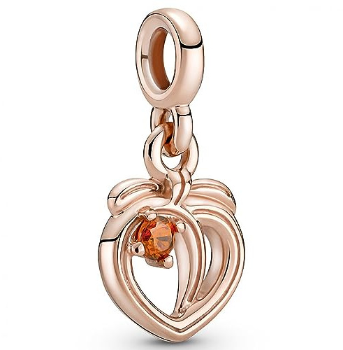Pandora ME Frecher Pfirsich Mini-Dangle Charm aus Rosévergoldeter Metalllegierung mit Cubic Zirkonia aus der Pandora ME Kollektion, 781212C01