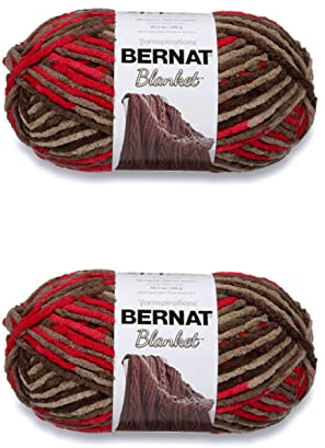 Bernat Filt, hallon trippelgarn – 2-pack med 300 g/10,5 oz – polyester – 6 superskrymmande – 220 meter – stickning/virkning
