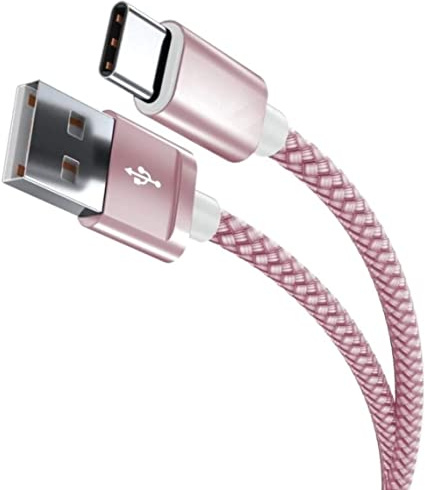 NWNK13 USB C Cable Type C Fast Charging Cable For Nokia G50 / G20 / G21 / G11 / G11+ / G10 Android Phone Charger Lead Wire Sync Cord for Nokia X20 / X10 / 6/8 / 3 (1m, Rose Pink)
