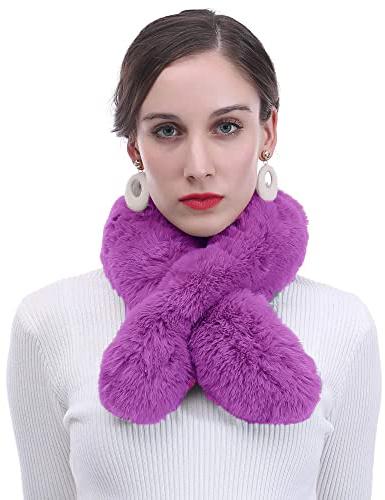 Lina & Lily Damen Winter Schal Halswärmer Kunstfell Kunstpelz Pull-Through