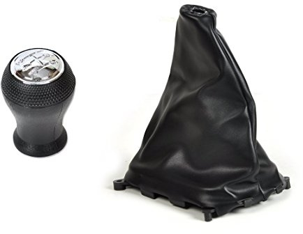 ciciTree Black 5 Speed Gear Shift Knob + Gaiter Boot for Mazda Protege 323 1998-2003 New