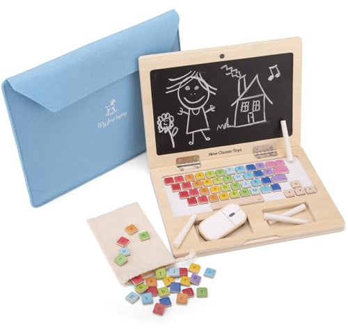 New Classic Toys 18270 Lavagna in legno - Il mio primo laptop