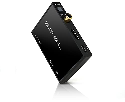 SMSL PO100 Pro MQA DAC: XMOS XU316 USB Portatile Audio Convertitore Digitale-Analogico Interfaccia Type-C Ingresso IIS/OTP/COAX Uscita SPDIF (Toslink) Convertitore per Telefono/TV/PS3/PS4/PS5 (Nero)